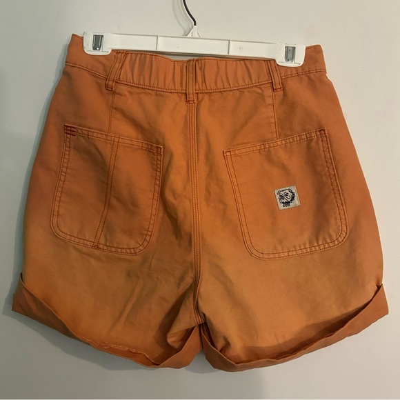 BDG Urban Outfitters Womens High Rise Wide Leg Orange Cuffed Ombré Shorts Sz Med - Picture 2 of 10